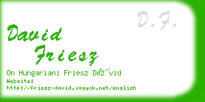 david friesz business card